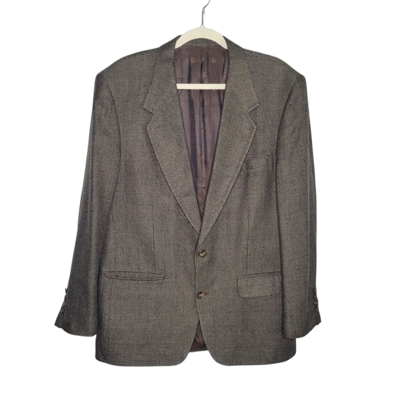Christian Dior Monsieur Vintage Men's Silk Suit Jacket Blazer 42R Olive Green - Picture 1 of 10